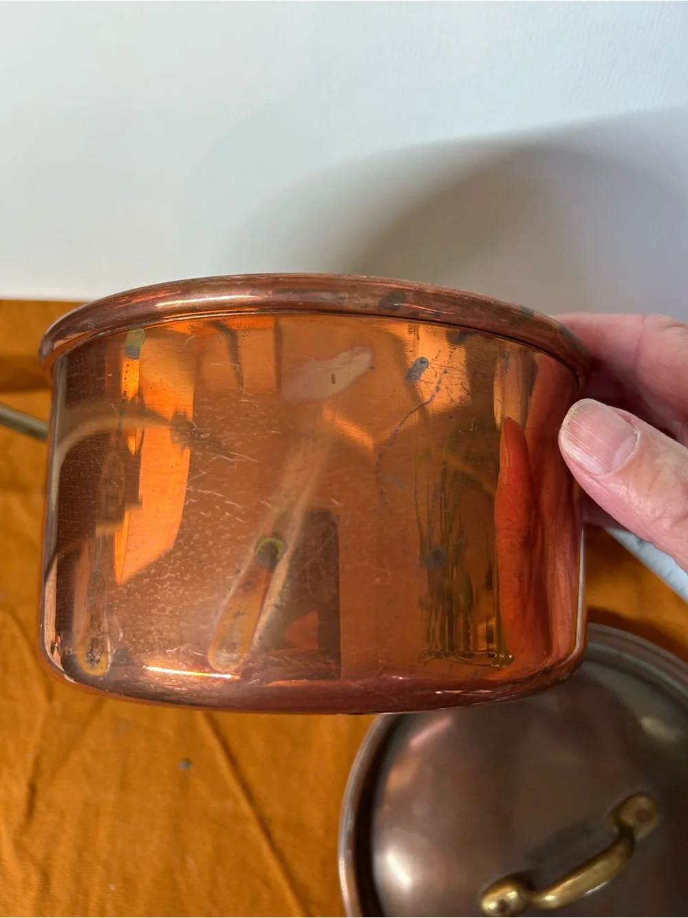 Copral Copper & Brass 6” Saucepan with Lid. Made in Portugal.